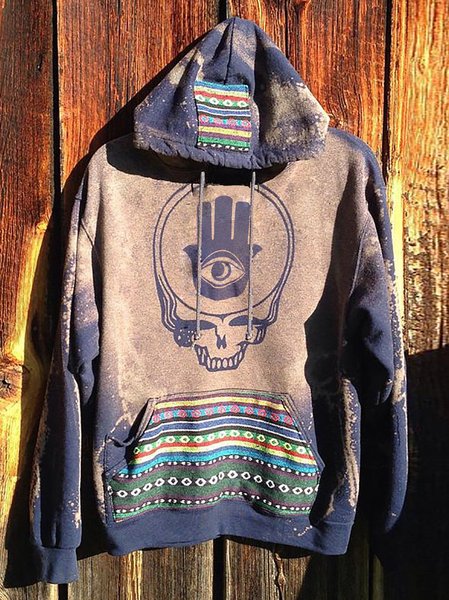 

Tribal Pockets Long Sleeve Casual Sweatshirt, Navy blue, Hoodies&Sweatshirts