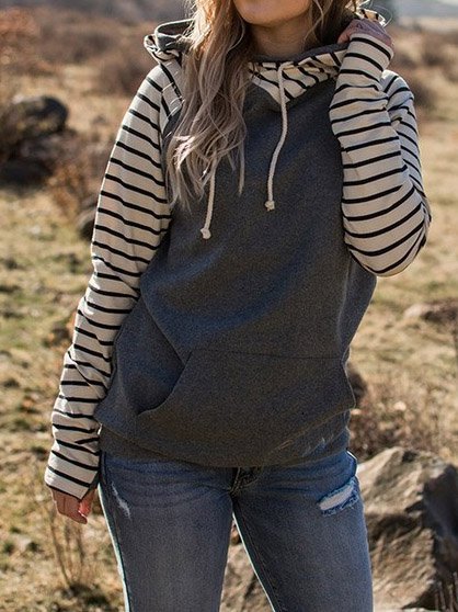 

Women's Fashion Print Sweatshirt, Gray, Hoodies&Sweatshirts