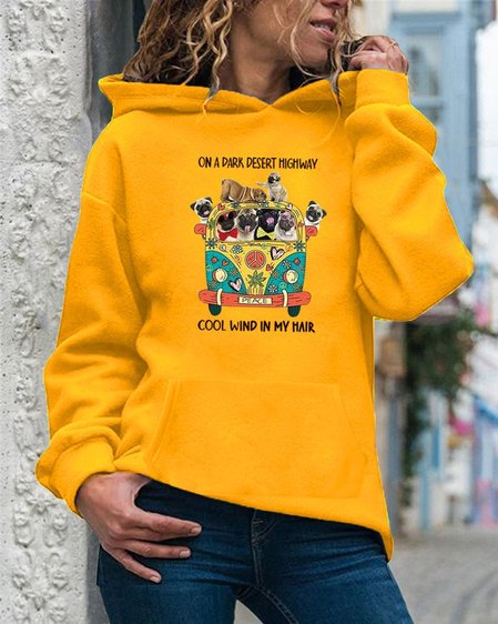 

Cotton-Blend Cartoon Long Sleeve Sweatshirt, Yellow, Hoodies & Sweatshirts