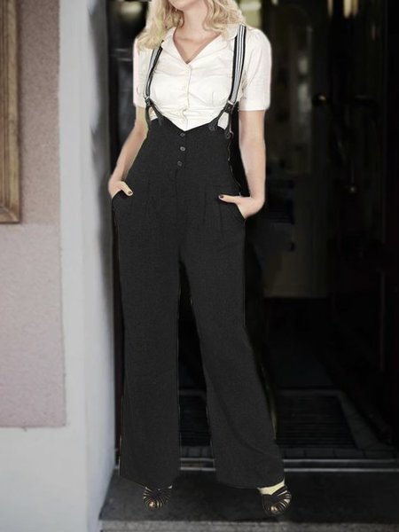 

Casual Color-Block Plain Jumpsuit & Romper, As picture, Email discount