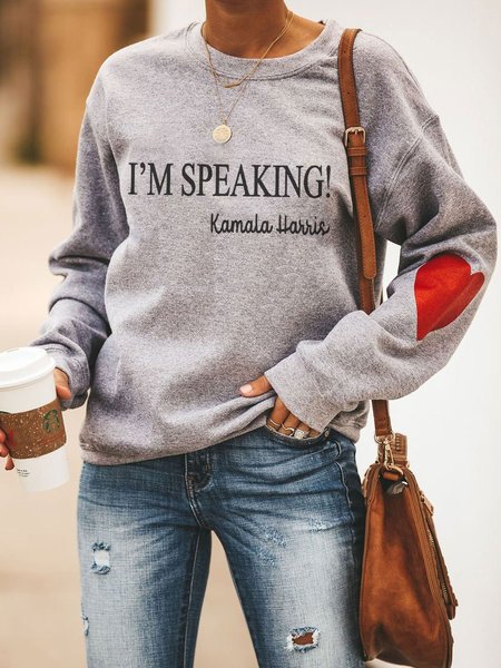 

I'm Speaking Sweatshirt Long Sleeve Top, Gray, Hoodies&Sweatshirts