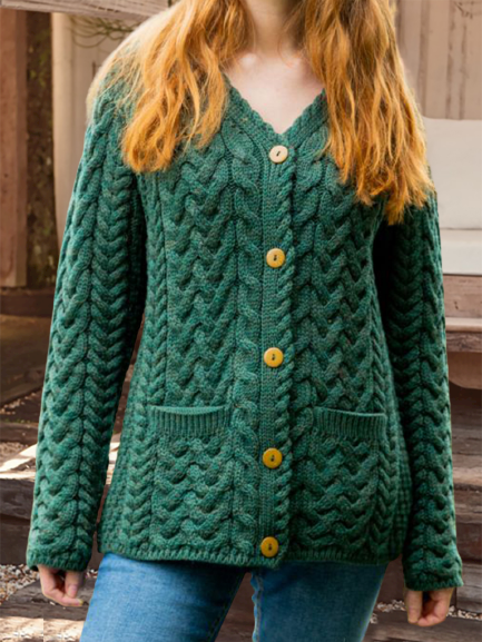 

Shift Jacquard Long Sleeve Sweater, Green, Sweaters