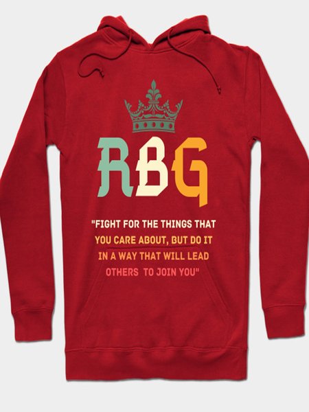 

Vintage Hoodie Statement Fight For The Things RBG Letter Printed Plus Size Long Sleeve Casual Sweatshirts, Red, Hoodies & Sweatshirts