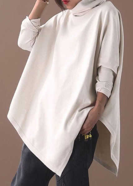 

Casual Solid Polyester Fibre Turtleneck Sweatshirts, White, Sweatshirts & Hoodies