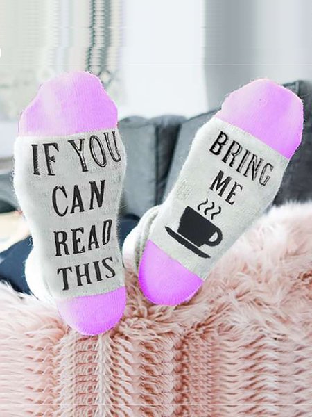 

IF YOU CAN READ THIS BRING ME CHOCOLATE Socks, Purple, Socks