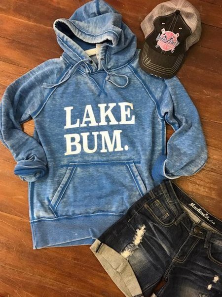 

Hoodie Cotton-Blend Long Sleeve Shirts & Tops, As picture, Hoodies&Sweatshirts