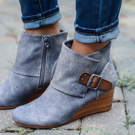 

Cerniera Bloccare Tacco Stivali, Grigio scuro, Boots