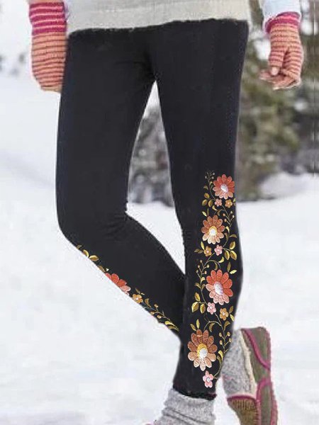 

Pantaloni Vintage Misto Cotone, Nero, Leggings