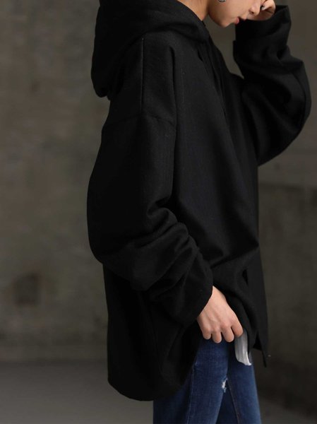 

Cotton-Blend Wireless Shift Solid Tops, Black, Tops