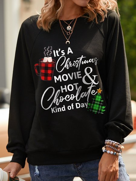 

Casual Long Sleeve Letter Sweatshirt, Black, Hoodies&Sweatshirts