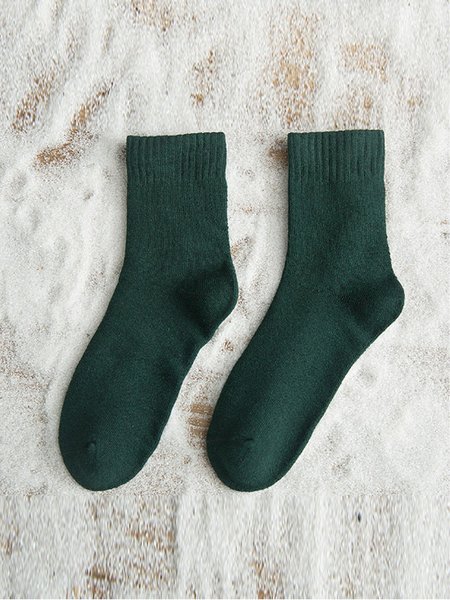 

Plain Unisex Cotton Casual Underwear & Socks, Darkgreen, Socks
