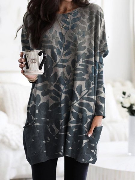 

New Women Fashion Plus Size Vintage Holiday Long Sleeve Casual Shirts & Tops, Gray, Tops