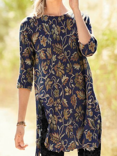 

Top Stampato Girocollo Cotone, Multicolore, T-Shirts