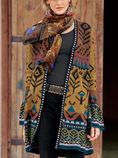 

Long Sleeve Cotton Jacket, As picture, Coats