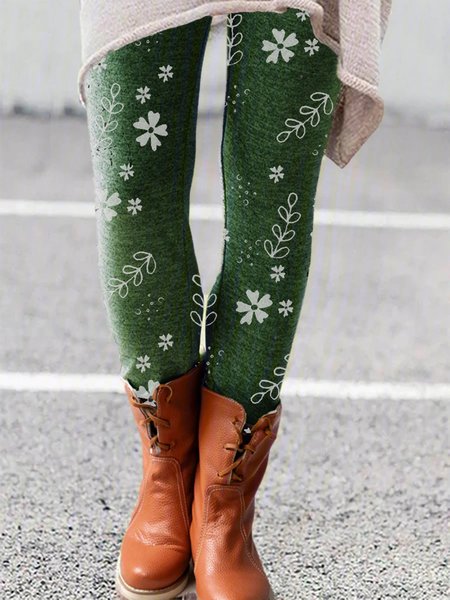 

thick warm leggings Casual Cotton Leggings, Green, Leggings