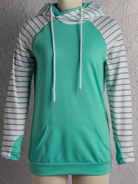 

Casual Cotton-Blend Simple Shift Hoodie Sweatshirt, Blue, Hoodies & Sweatshirts