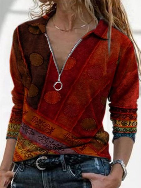 

Sexy Long Sleeve Cotton-Blend Top, Red, Hoodies and Sweatshirts