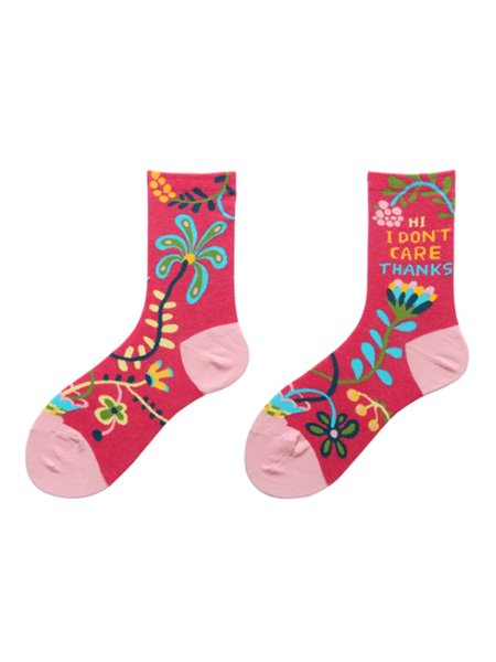 

Unisex Breathable Floral Underwear & Socks, Pink, Socks