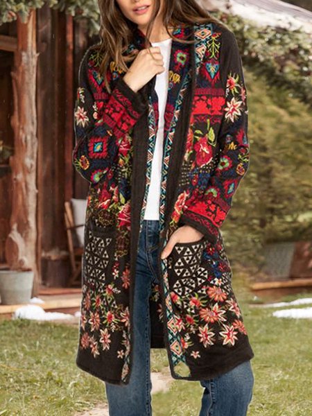 

Long Sleeve Acrylic Jacket, Black, Cardigans