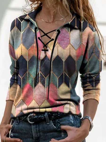 

Top Vintage Stampato, Multicolore, T-Shirts