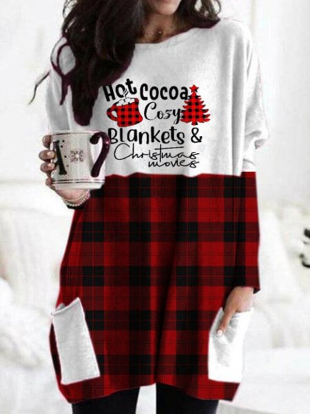 Cotton Long Sleeve T-shirt, As picture, Tops