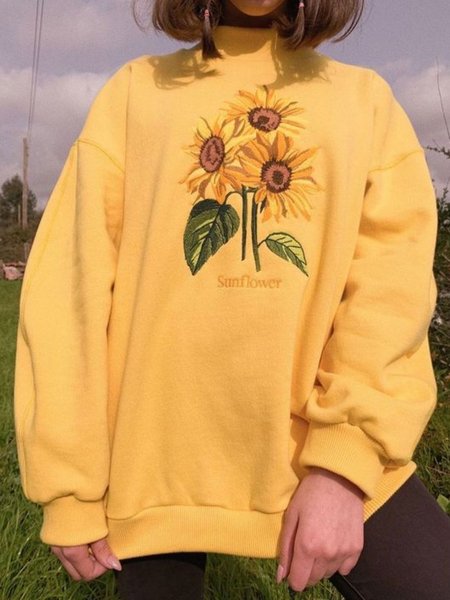 

Long Sleeve Sweet Shift Top, Yellow, Hoodies&Sweatshirts