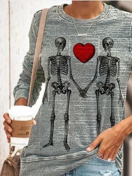 

Long Sleeve Crew Neck Cotton-Blend Sweatshirt, Gray, Hoodies & Sweatshirts