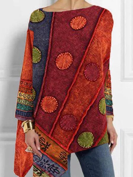 

Top Maniche Lunghe Dritto, Multicolore, Blouses & Shirts