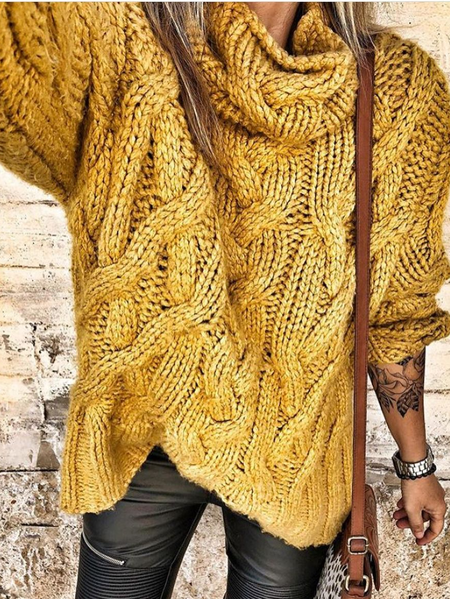 

Vintage Maniche Lunghe Maglione, Giallo, Sweater