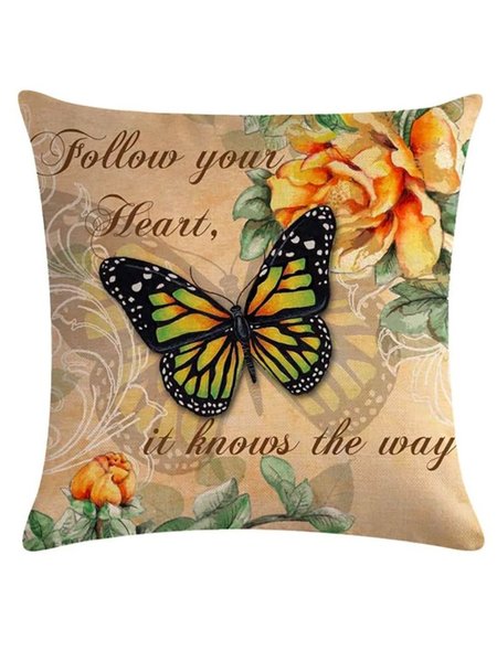 

Vintage Butterfly Backrest Pillows, Yellow green, Home&Garden