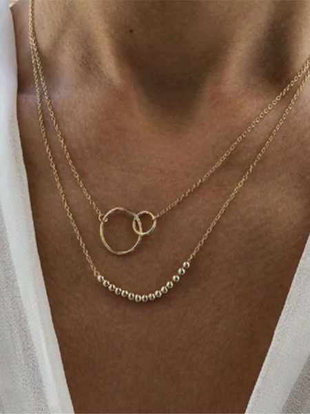 

Alloy Necklace, Golden, Necklaces