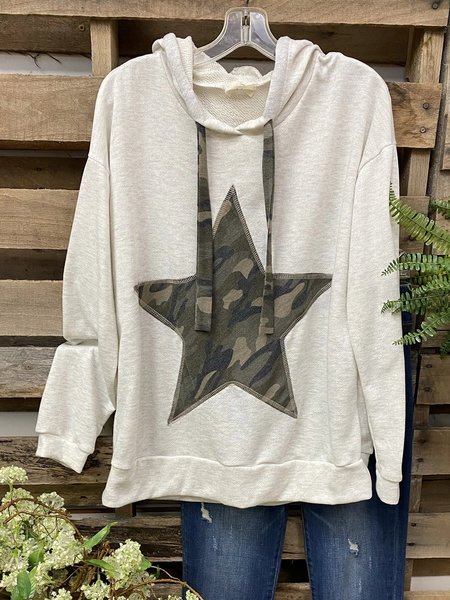 

Long Sleeve Printed Sweatshirt, White, Tops