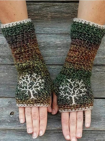 

Women Vintage Winter Warm Gloves, Multicolor, Gloves