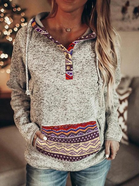 

Casual Hoodie Long Sleeve Pockets Sweatshirt, Gray, Hoodies&Sweatshirts