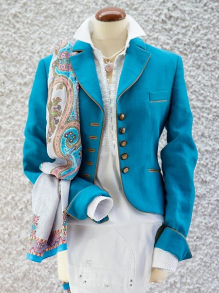 

Paneled Long Sleeve Fleece Coat, Blue, Jackets