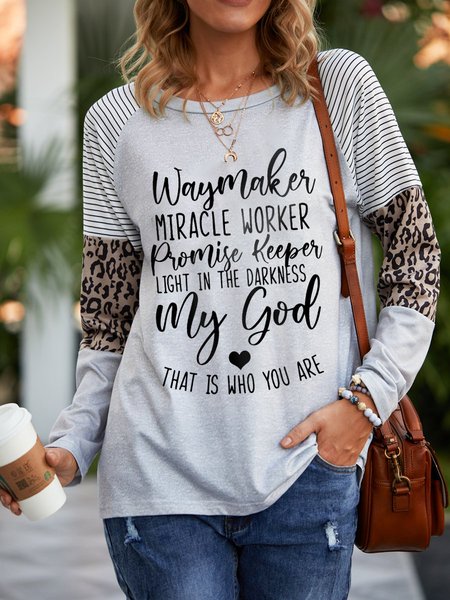 

Waymaker Miracle Worker Light In The Darkness Stitching Top, Gray, Long sleeves