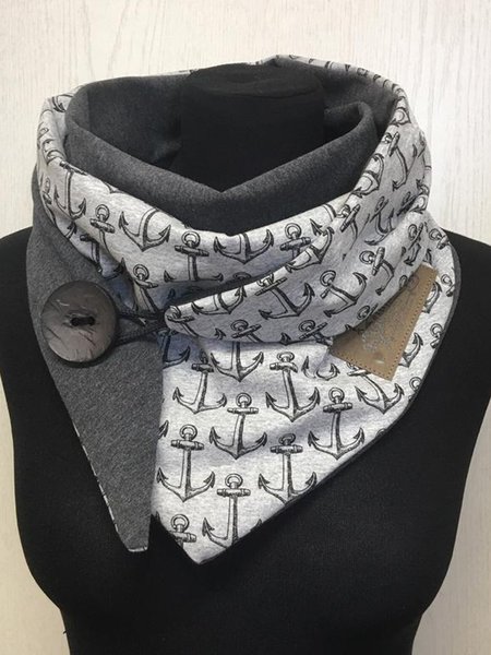 

Anchor casual knitted scarf and shawl, Gray, Scarf