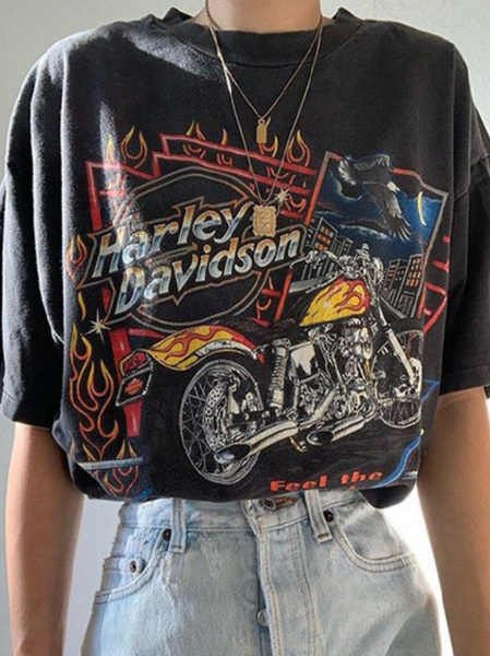 

Printed Graphic Sports Short Sleeve Tee, Black, Winter Clearance