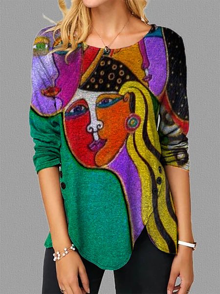 

Long Sleeve Statement Shirts & Tops, Multicolor, Tops
