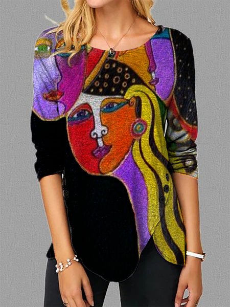 

Shift Long Sleeve Floral-Print Shirts & Tops, Multicolor, Tops