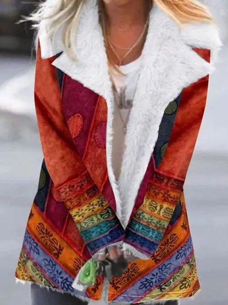 

Long Sleeve Cotton-Blend Jacket, Red, Outerwear