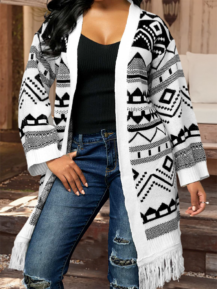 

Casual Tribal Jacket, Black, Cardigans