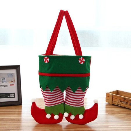 

Christmas ornament red pants candy bag elf gift bag Christmas restaurant red wine bag decoration, Home&Garden
