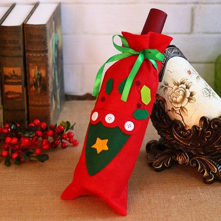 

Christmas decorations Santa Claus red wine bottle set Red wine set Family hotel party party table decoration, Red 2, Home&Garden