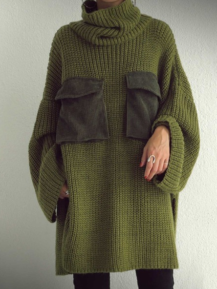

Turtleneck Vintage Sweater, Green, Sweaters