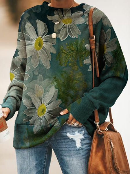 

Felpa Girocollo Floreale Maniche Lunghe, Verde, Hoodies & Sweatshirts