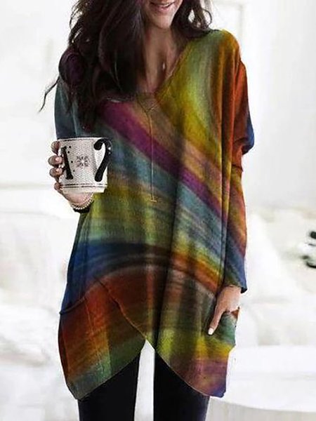 

Felpa Casuale Ombre/Tintura a nodi Dritto, Come immagine, Hoodies & Sweatshirts
