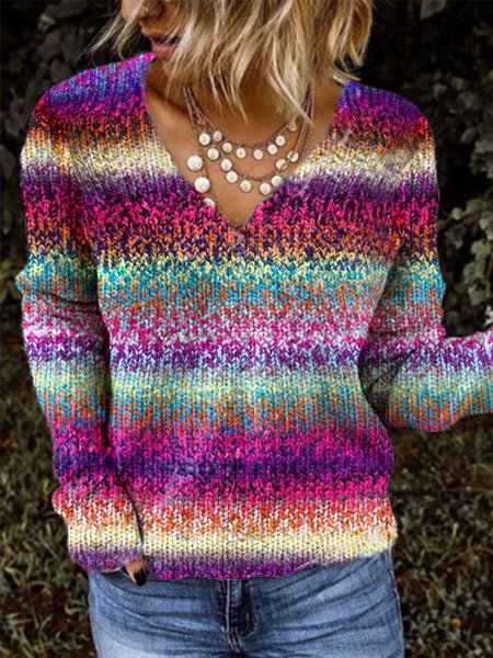 

Women Casual Long Sleeve Tie-Dye Sweater Tops, Multicolor, Knitwear & Sweaters