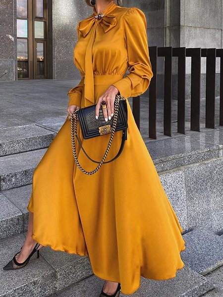

A-line Formale Elegante Maxi Gonna, Giallo, Dresses