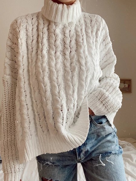 

Casual Long Sleeve Sweater, As picture, Sweaters